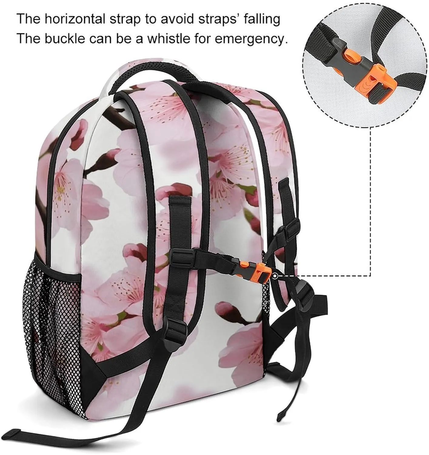 Small Backpacks Personalized Beautiful Cherry Blossoms Printing Travel Bag Lightweight Travel Backpack For Women Men