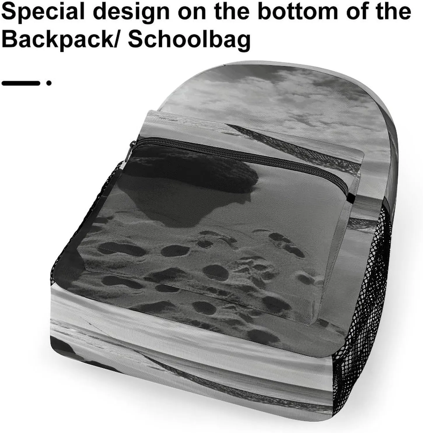 Small Backpacks Personalized Black And White Beach Printing Travel Bag Lightweight Travel Backpack For Women Men