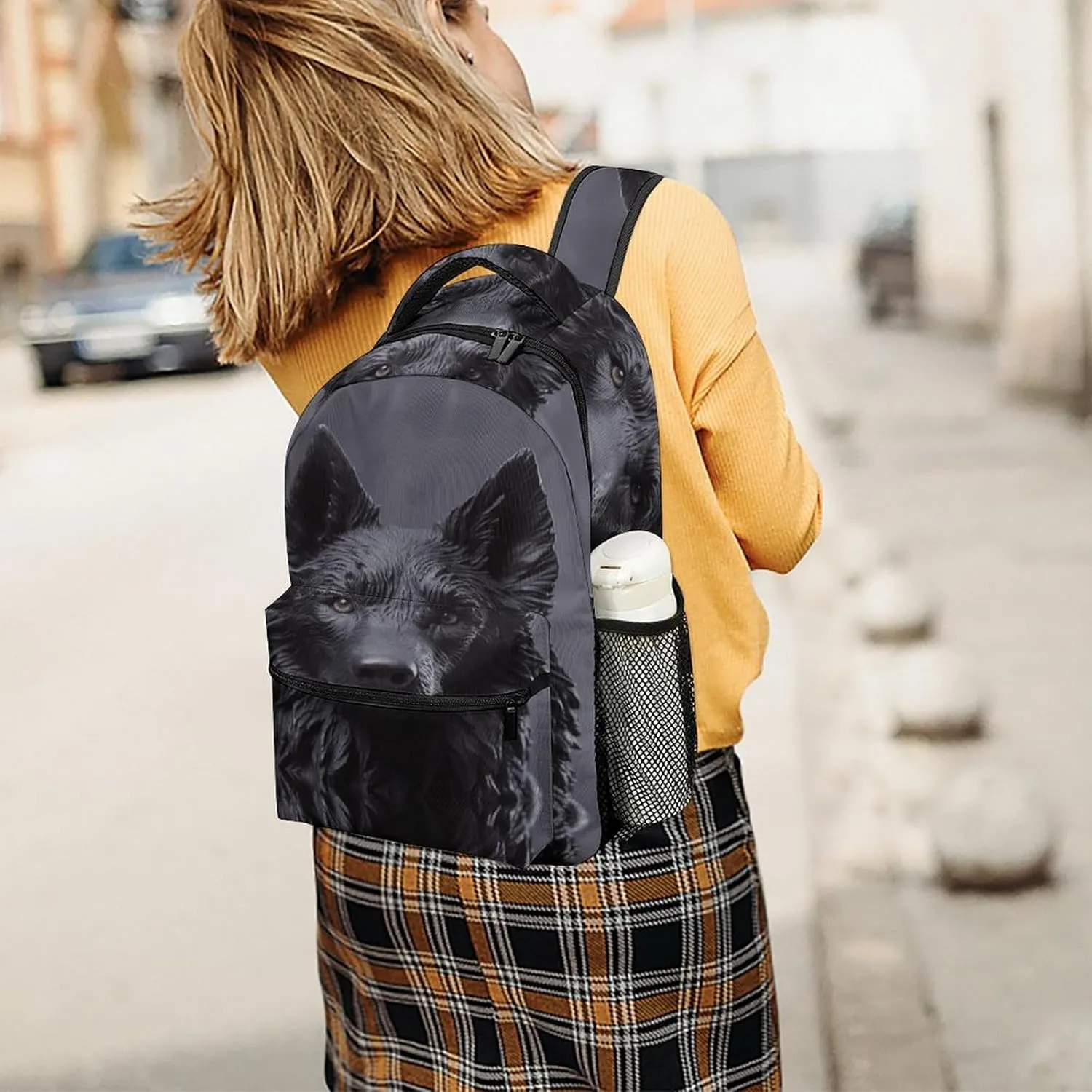 Small Backpacks Personalized Black German Shepherd Printing Travel Bag Lightweight Travel Backpack For Women Men
