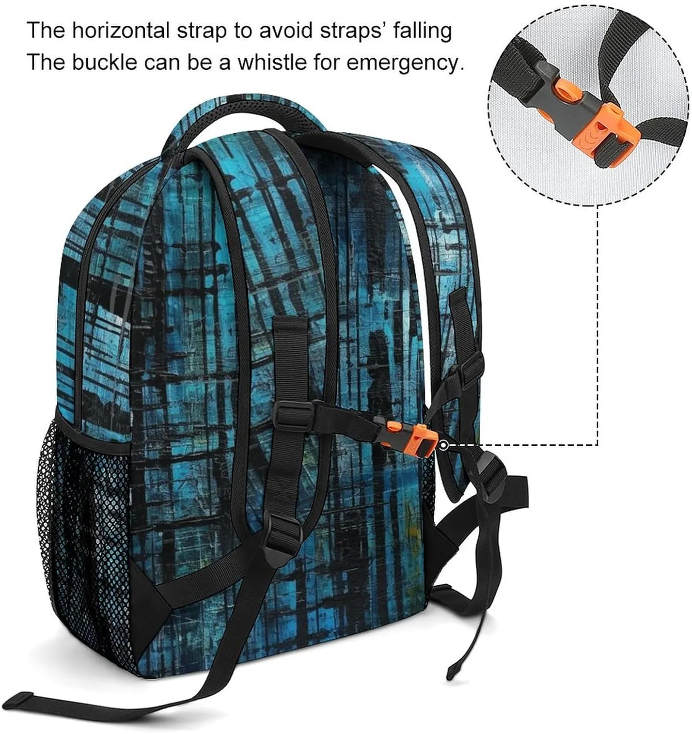 Small Backpacks Personalized Blue And Black Stripes Printing Travel Bag Lightweight Travel Backpack For Women Men