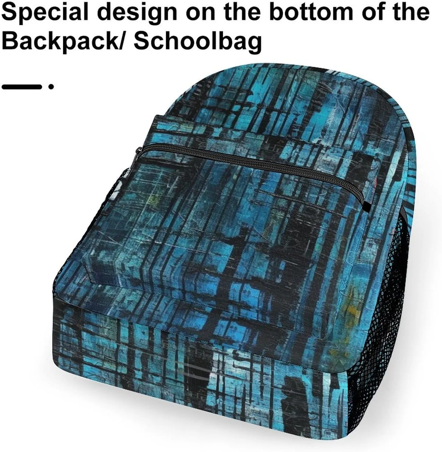 Small Backpacks Personalized Blue And Black Stripes Printing Travel Bag Lightweight Travel Backpack For Women Men