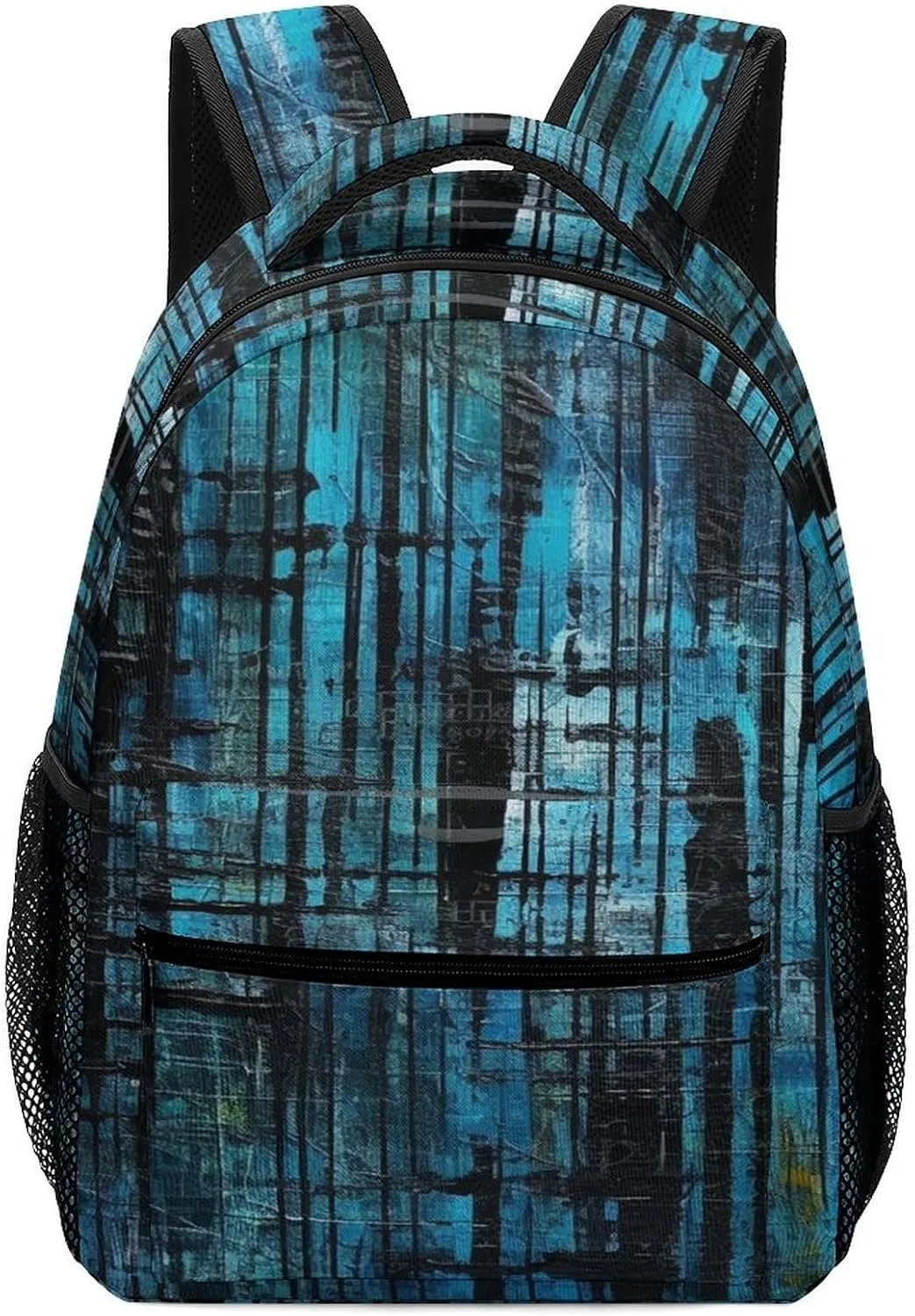 Small Backpacks Personalized Blue And Black Stripes Printing Travel Bag Lightweight Travel Backpack For Women Men