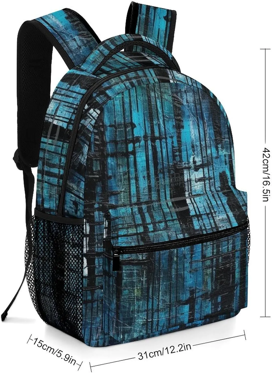 Small Backpacks Personalized Blue And Black Stripes Printing Travel Bag Lightweight Travel Backpack For Women Men