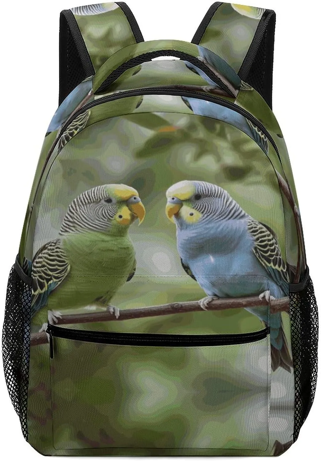 Small Backpacks Personalized Blue And Green Parakeets Printing Travel Bag Lightweight Travel Backpack For Women Men