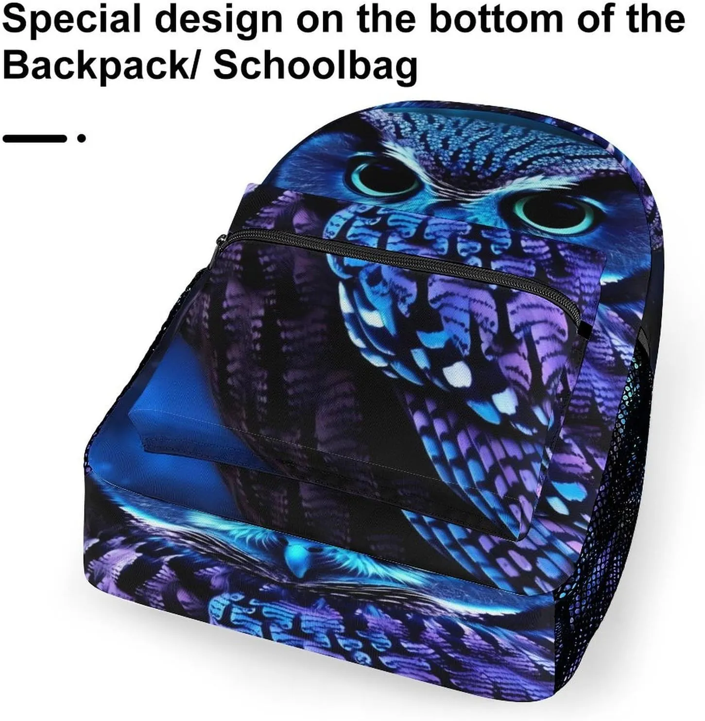 Small Backpacks Personalized Blue Owl Printing Travel Bag Lightweight Travel Backpack For Women Men