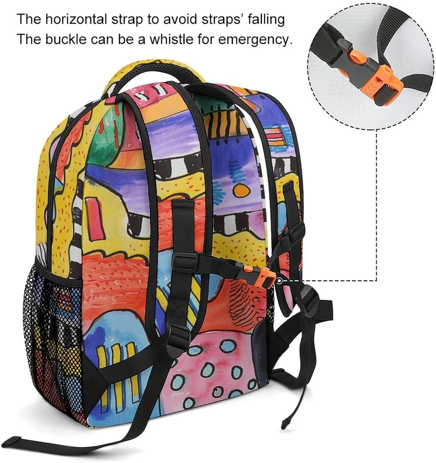 Small Backpacks Personalized Bright Colored Curves Printing Travel Bag Lightweight Travel Backpack For Women Men