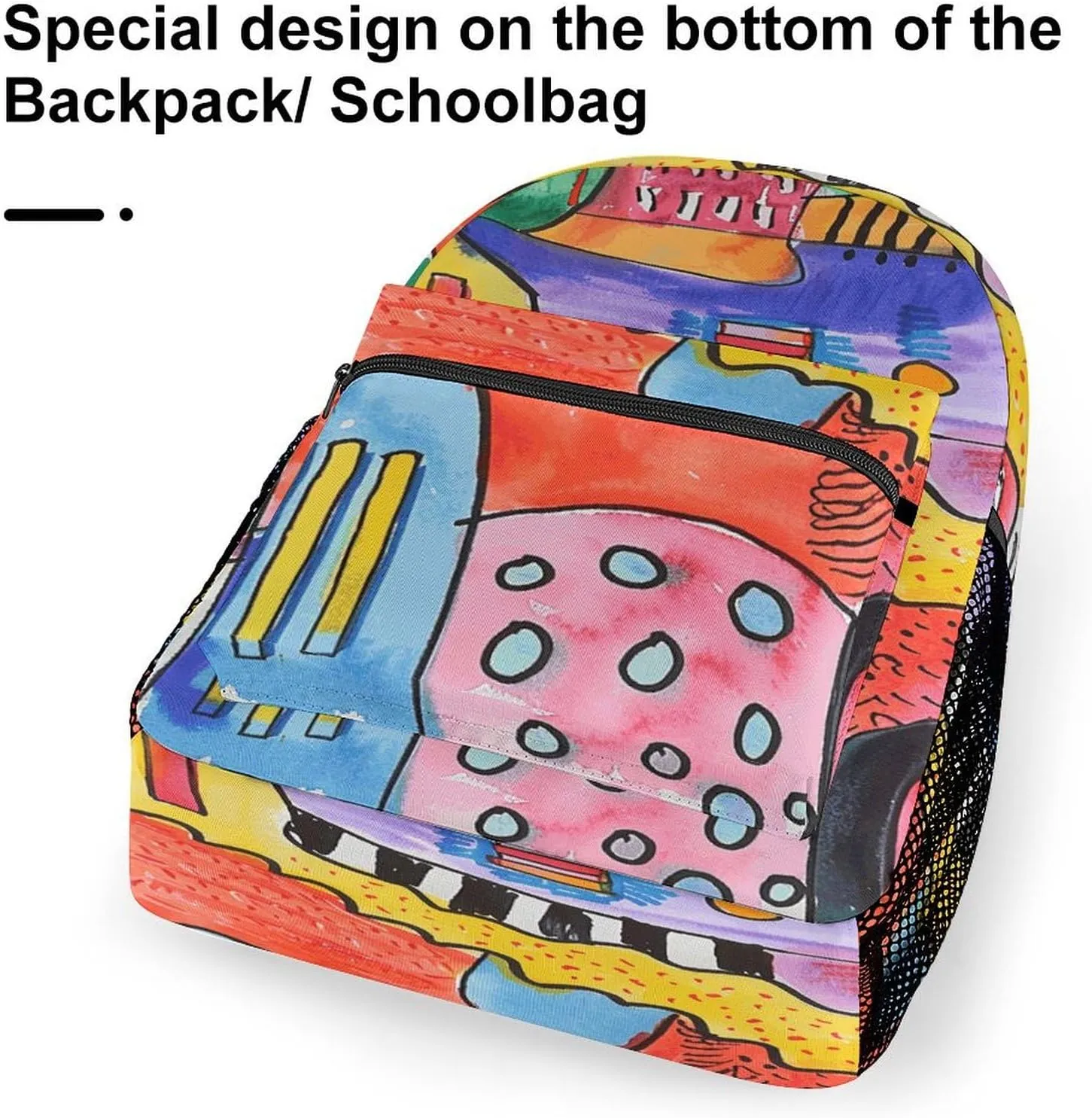 Small Backpacks Personalized Bright Colored Curves Printing Travel Bag Lightweight Travel Backpack For Women Men