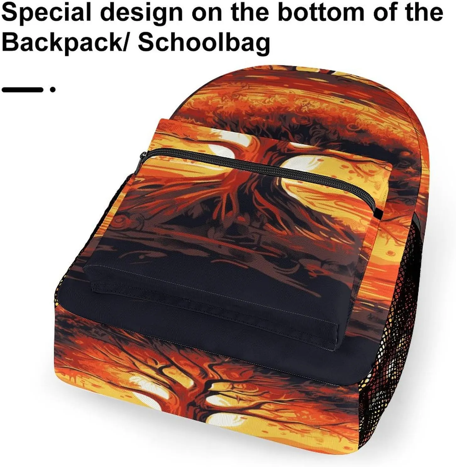 Small Backpacks Personalized Burning Tree of Life Printing Travel Bag Lightweight Travel Backpack For Women Men