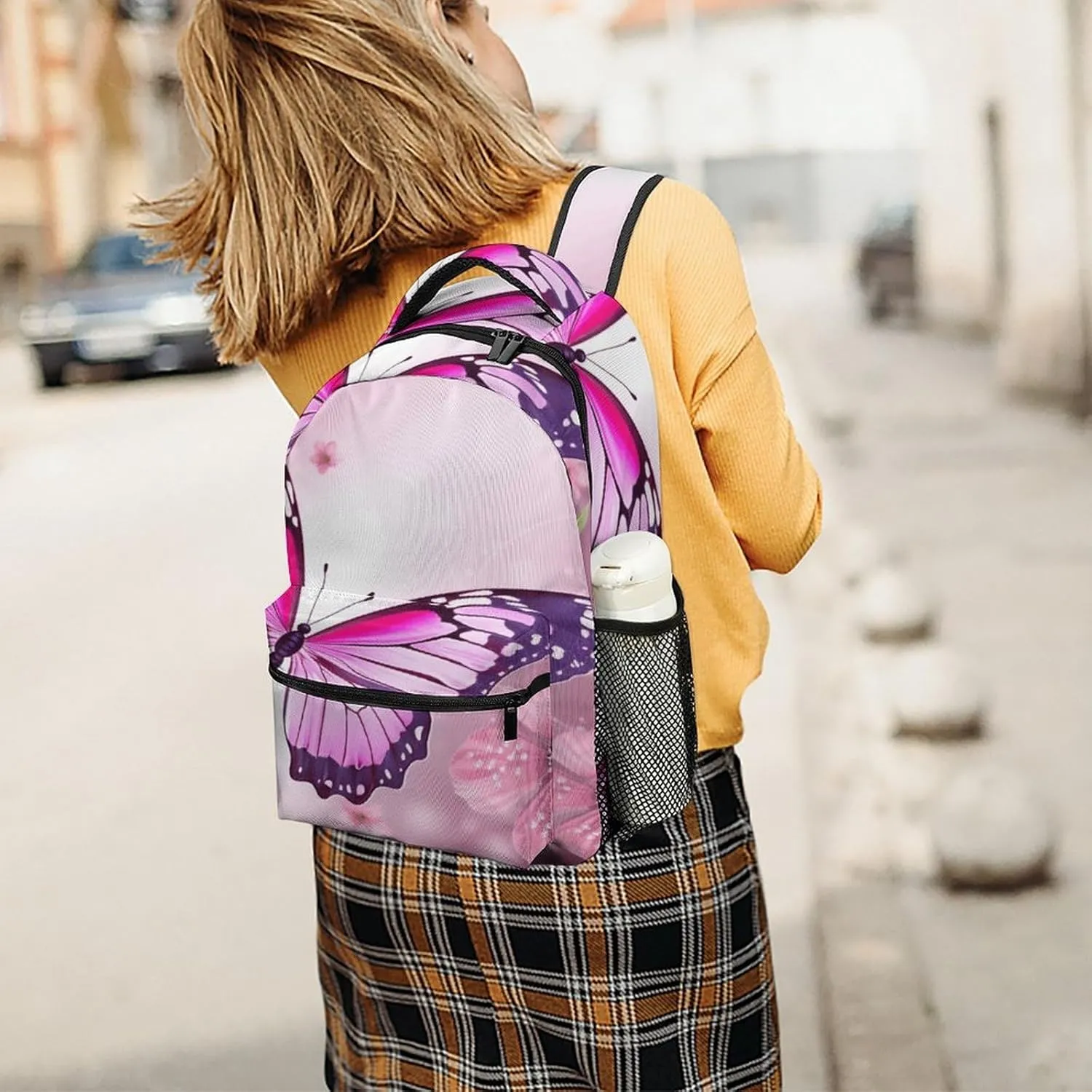 Small Backpacks Personalized Butterfly Printing Travel Bag Lightweight Travel Backpack For Women Men