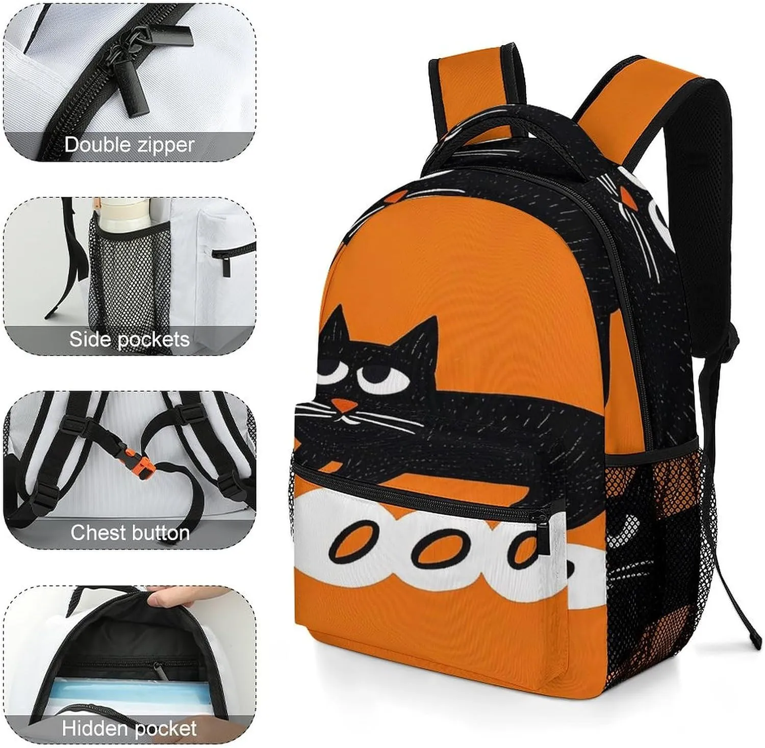 Small Backpacks Personalized Cartoon Clip Art Printing Travel Bag Lightweight Travel Backpack For Women Men