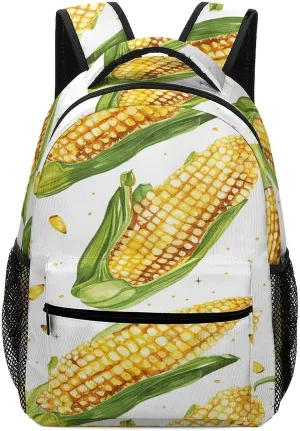 Small Backpacks Personalized Cartoon Corn on The Cob Printing Travel Bag Lightweight Travel Backpack For Women Men