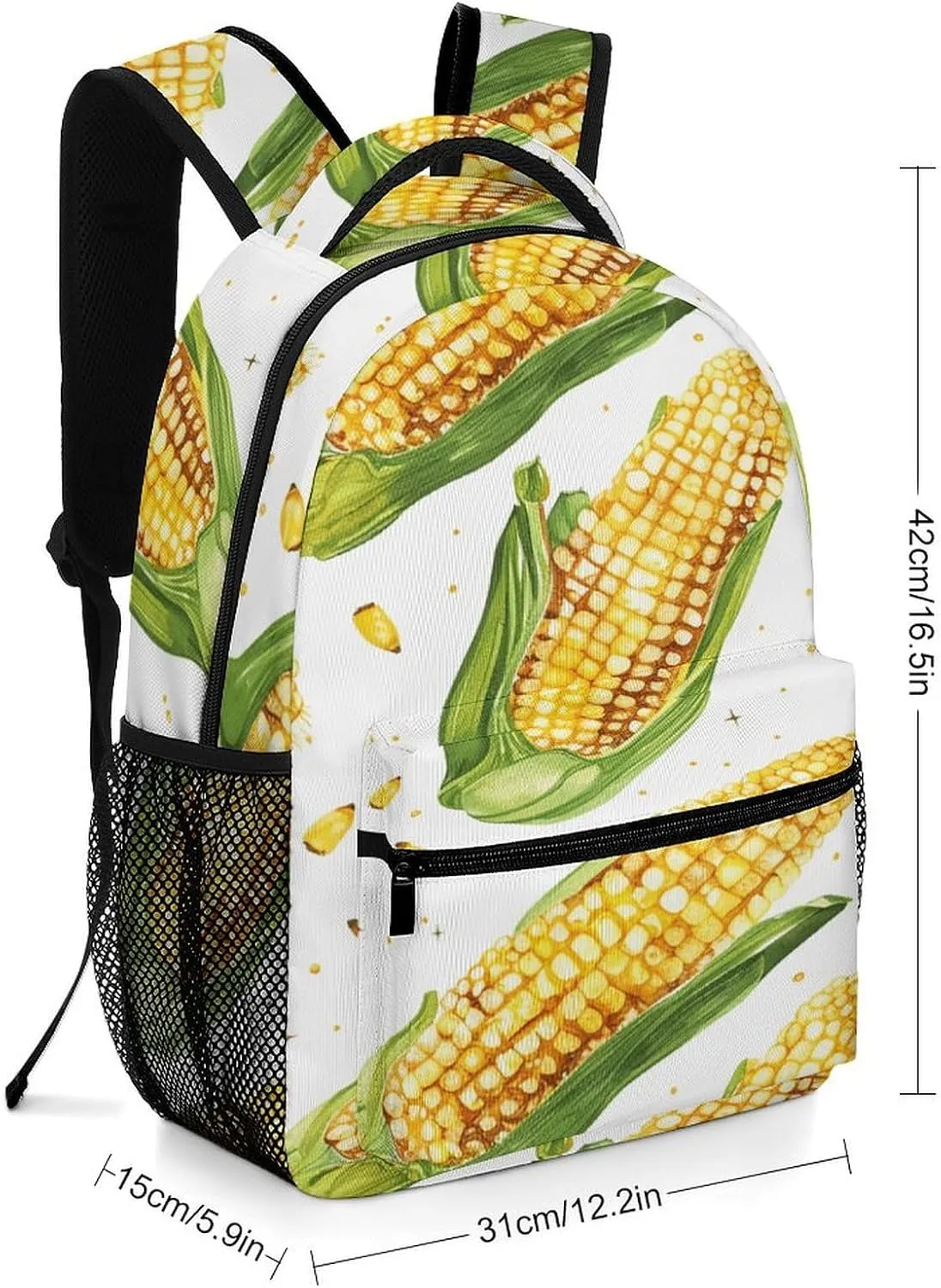 Small Backpacks Personalized Cartoon Corn on The Cob Printing Travel Bag Lightweight Travel Backpack For Women Men
