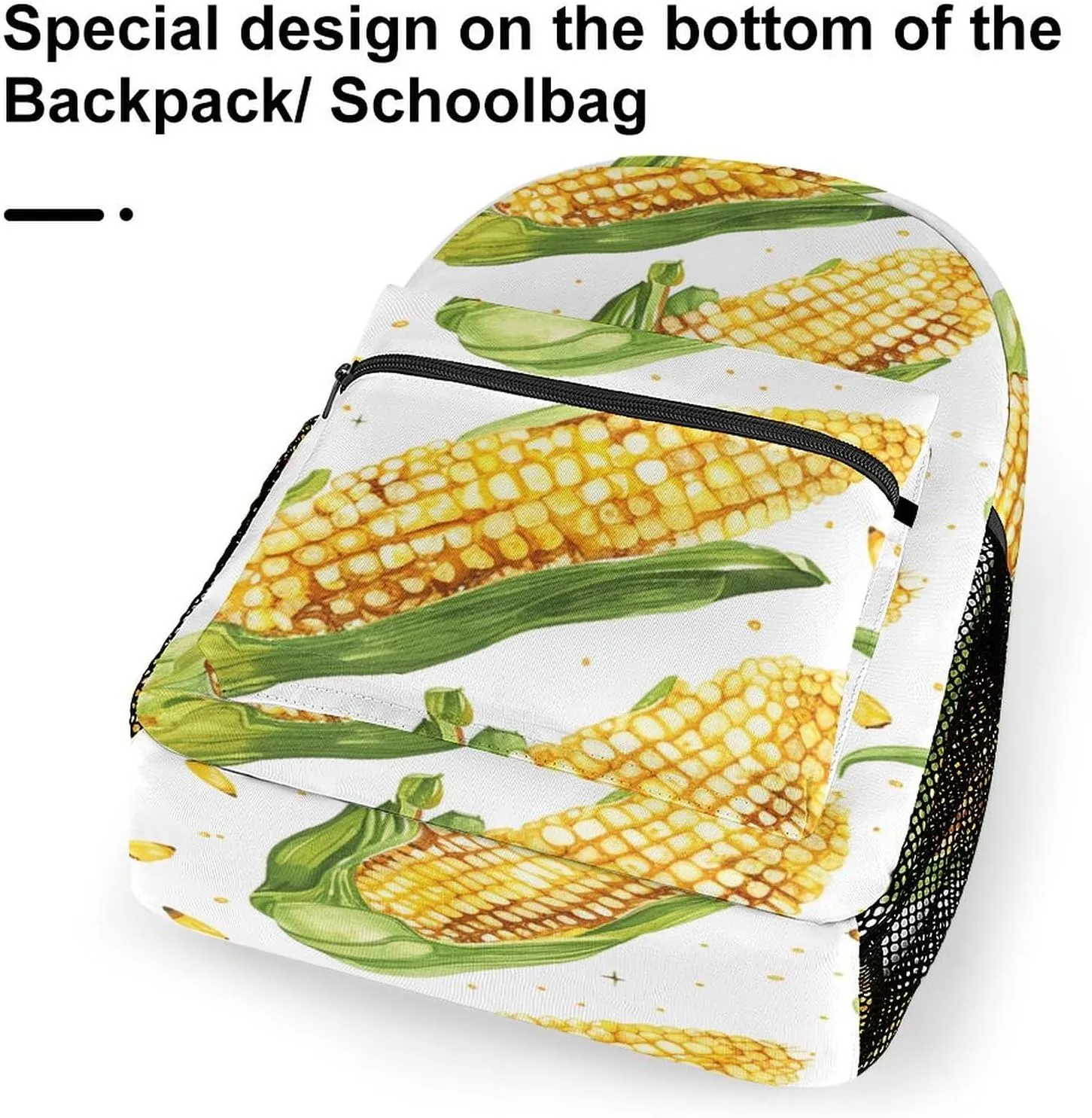 Small Backpacks Personalized Cartoon Corn on The Cob Printing Travel Bag Lightweight Travel Backpack For Women Men