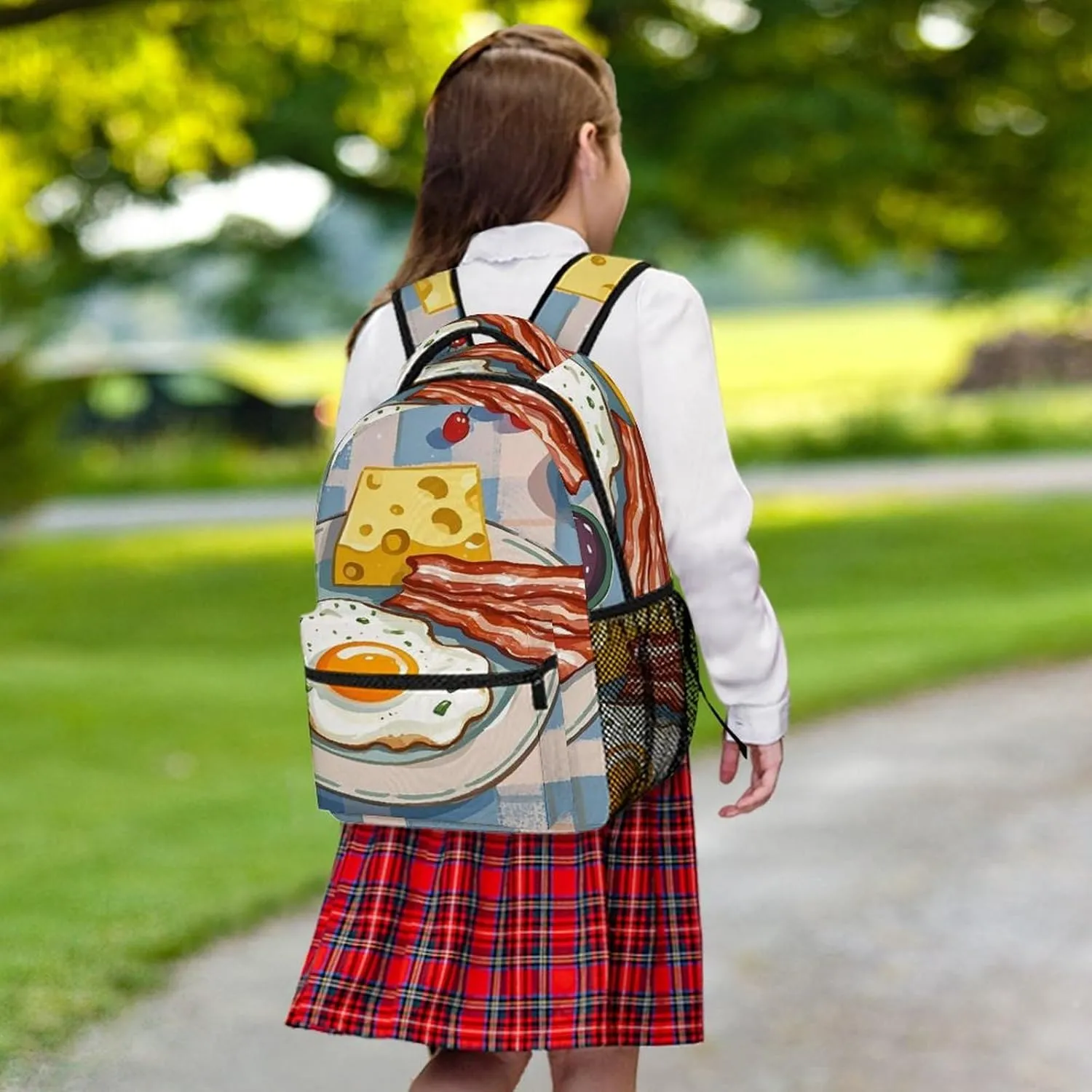 Small Backpacks Personalized Cheese Printing Travel Bag Lightweight Travel Backpack For Women Men