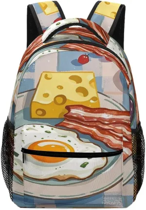Small Backpacks Personalized Cheese Printing Travel Bag Lightweight Travel Backpack For Women Men