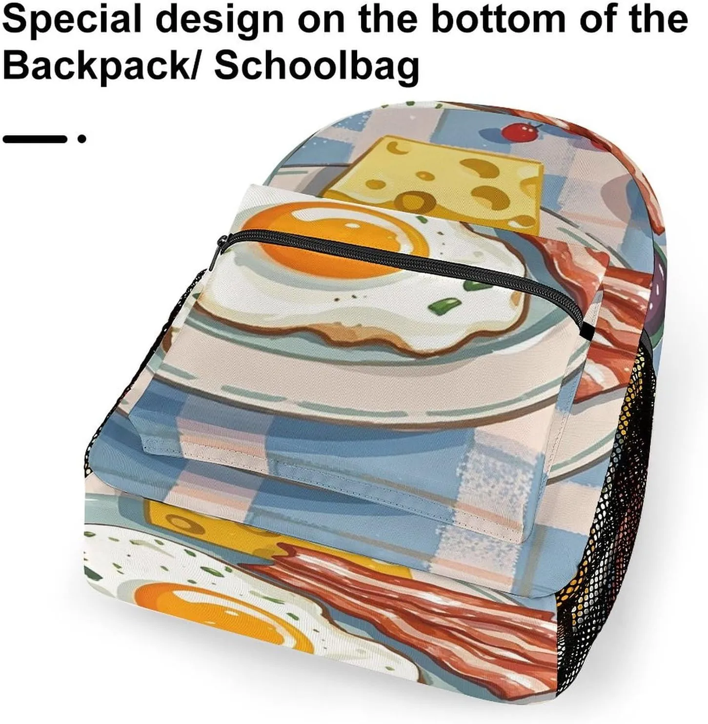 Small Backpacks Personalized Cheese Printing Travel Bag Lightweight Travel Backpack For Women Men