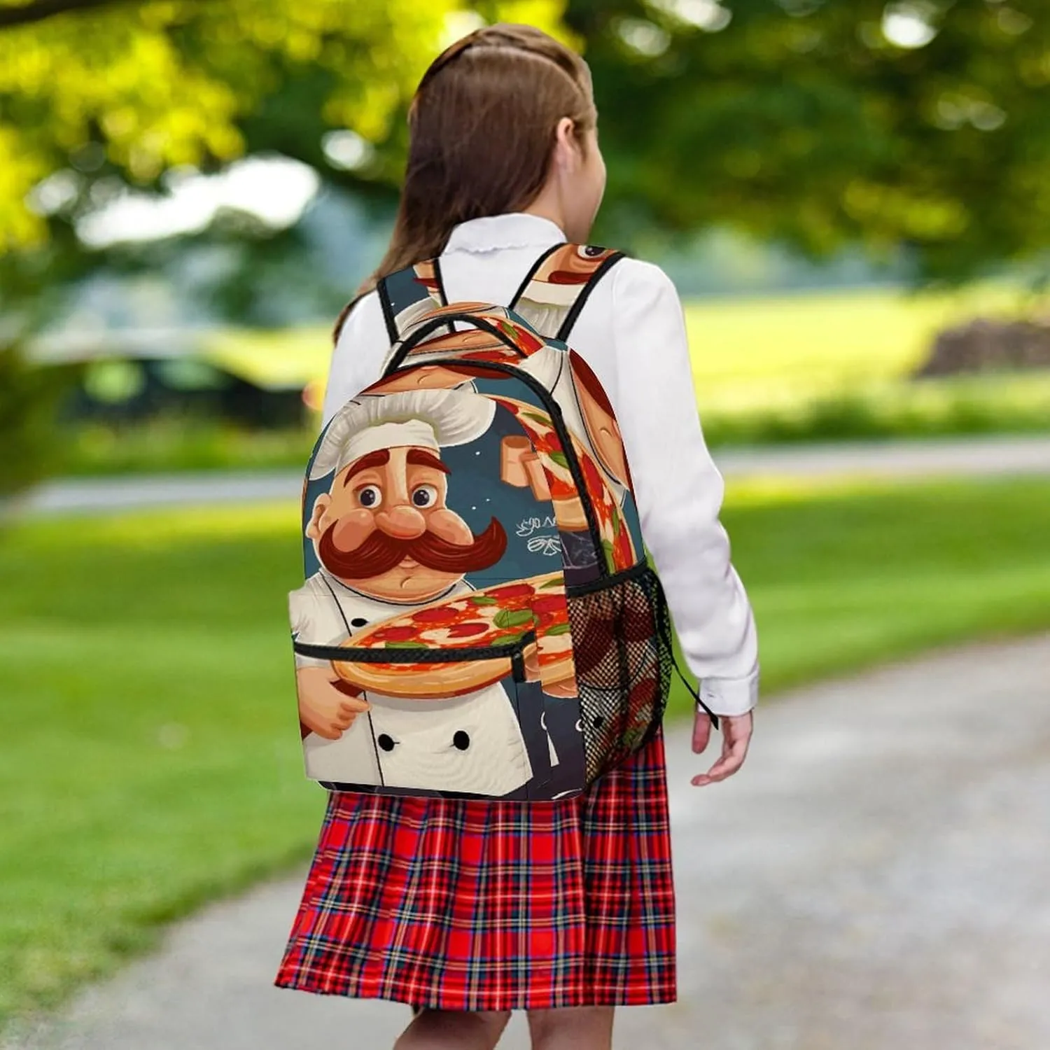 Small Backpacks Personalized Chef Pizza Printing Travel Bag Lightweight Travel Backpack For Women Men
