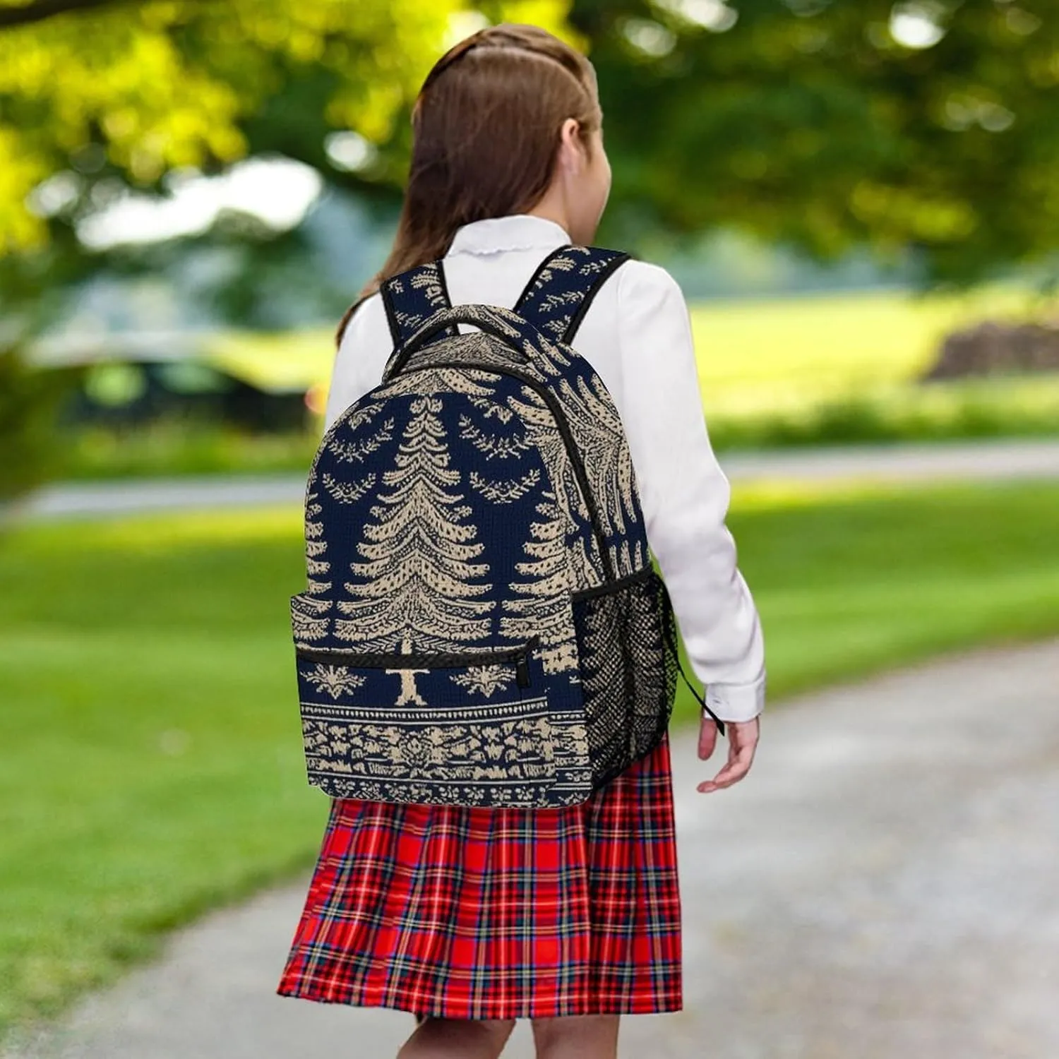Small Backpacks Personalized Christmas Tree Pattern Printing Travel Bag Lightweight Travel Backpack For Women Men