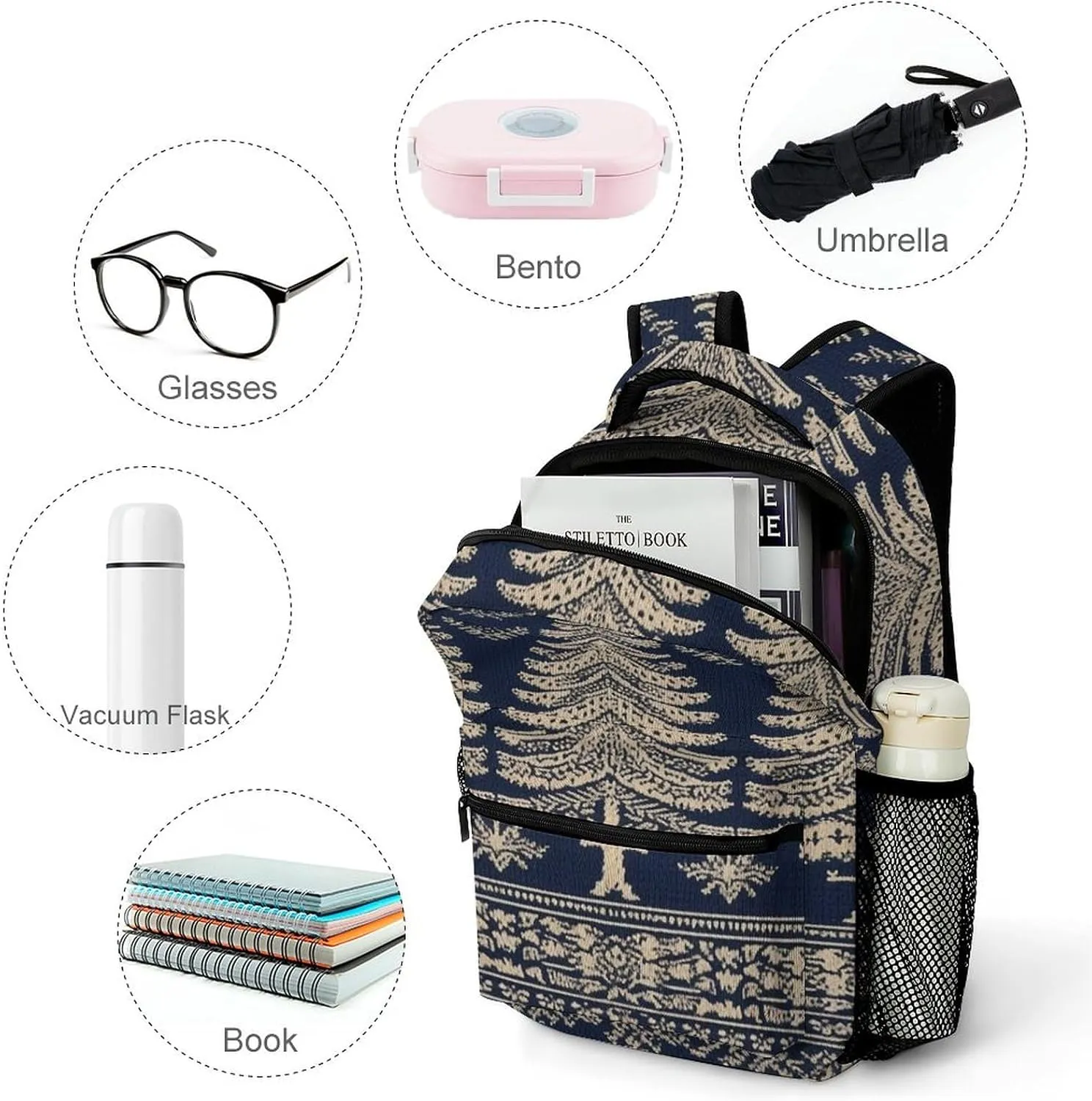 Small Backpacks Personalized Christmas Tree Pattern Printing Travel Bag Lightweight Travel Backpack For Women Men