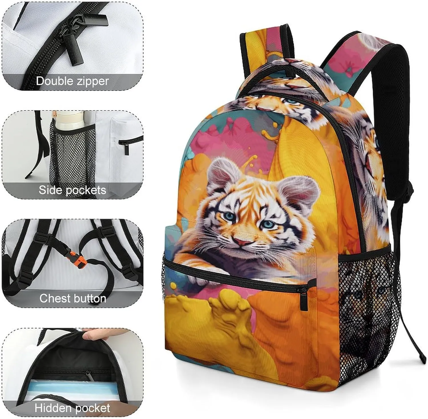 Small Backpacks Personalized Color Animation Printing Travel Bag Lightweight Travel Backpack For Women Men