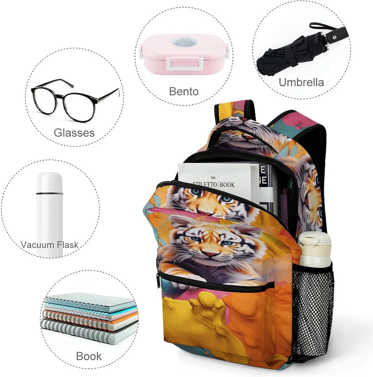 Small Backpacks Personalized Color Animation Printing Travel Bag Lightweight Travel Backpack For Women Men