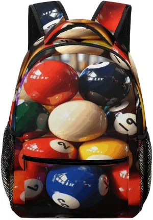 Small Backpacks Personalized Color Billiards Printing Travel Bag Lightweight Travel Backpack For Women Men