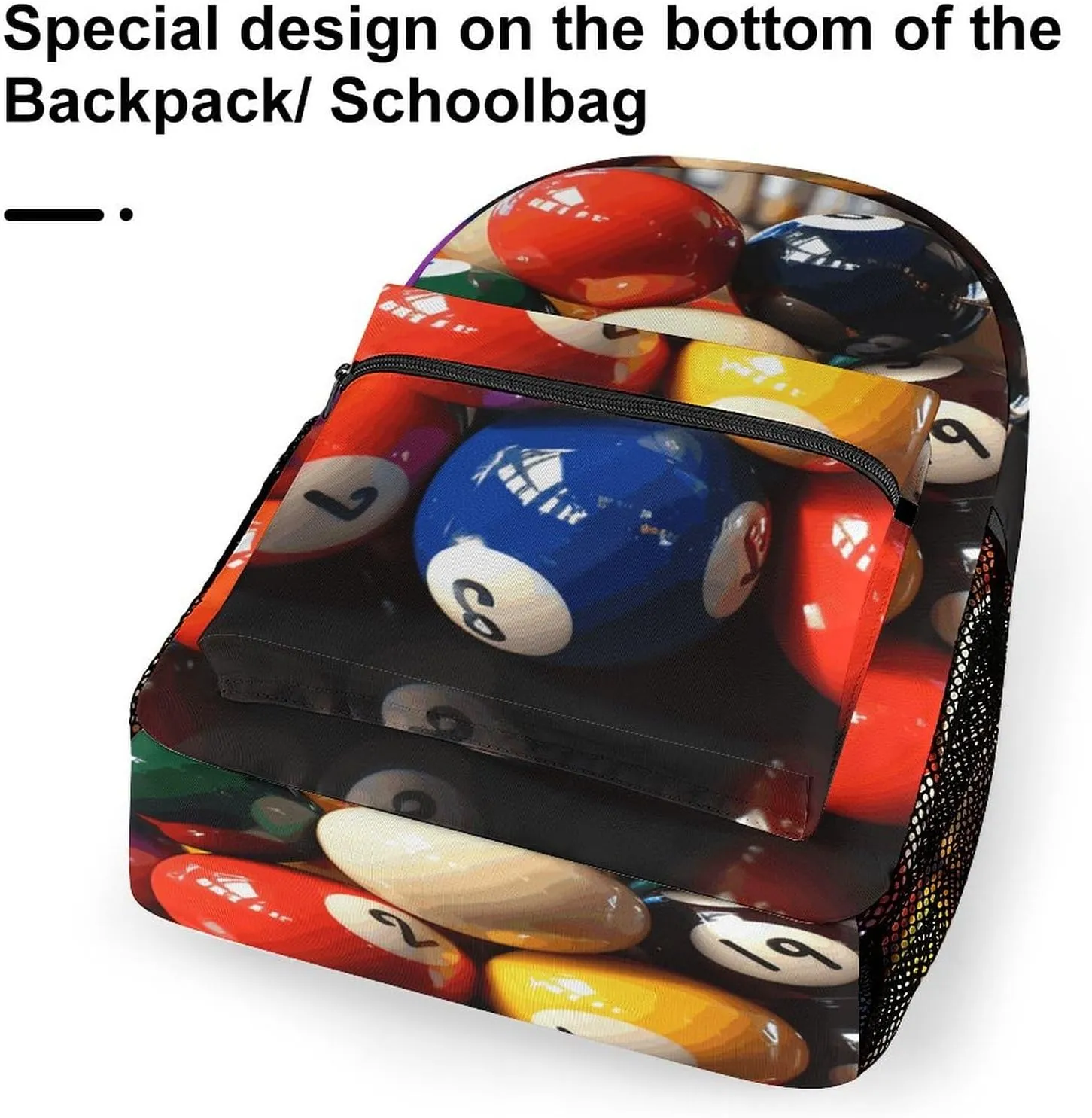 Small Backpacks Personalized Color Billiards Printing Travel Bag Lightweight Travel Backpack For Women Men