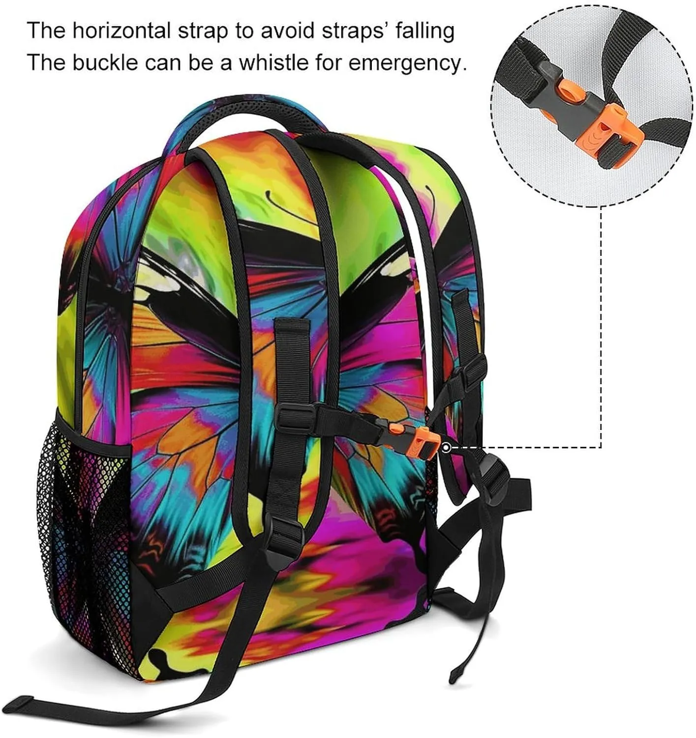 Small Backpacks Personalized Colorful Butterfly Printing Travel Bag Lightweight Travel Backpack For Women Men