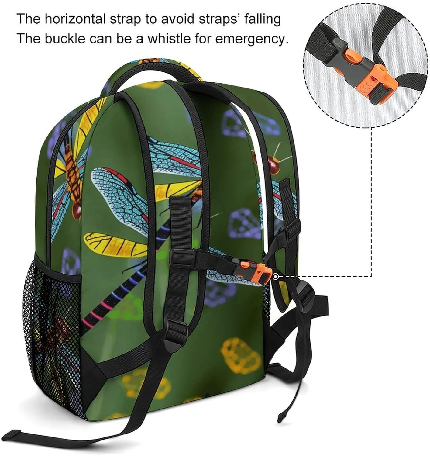Small Backpacks Personalized Colorful Dragonfly Printing Travel Bag Lightweight Travel Backpack For Women Men