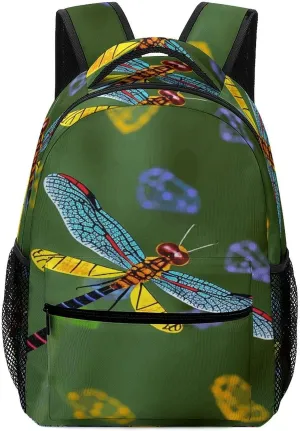 Small Backpacks Personalized Colorful Dragonfly Printing Travel Bag Lightweight Travel Backpack For Women Men