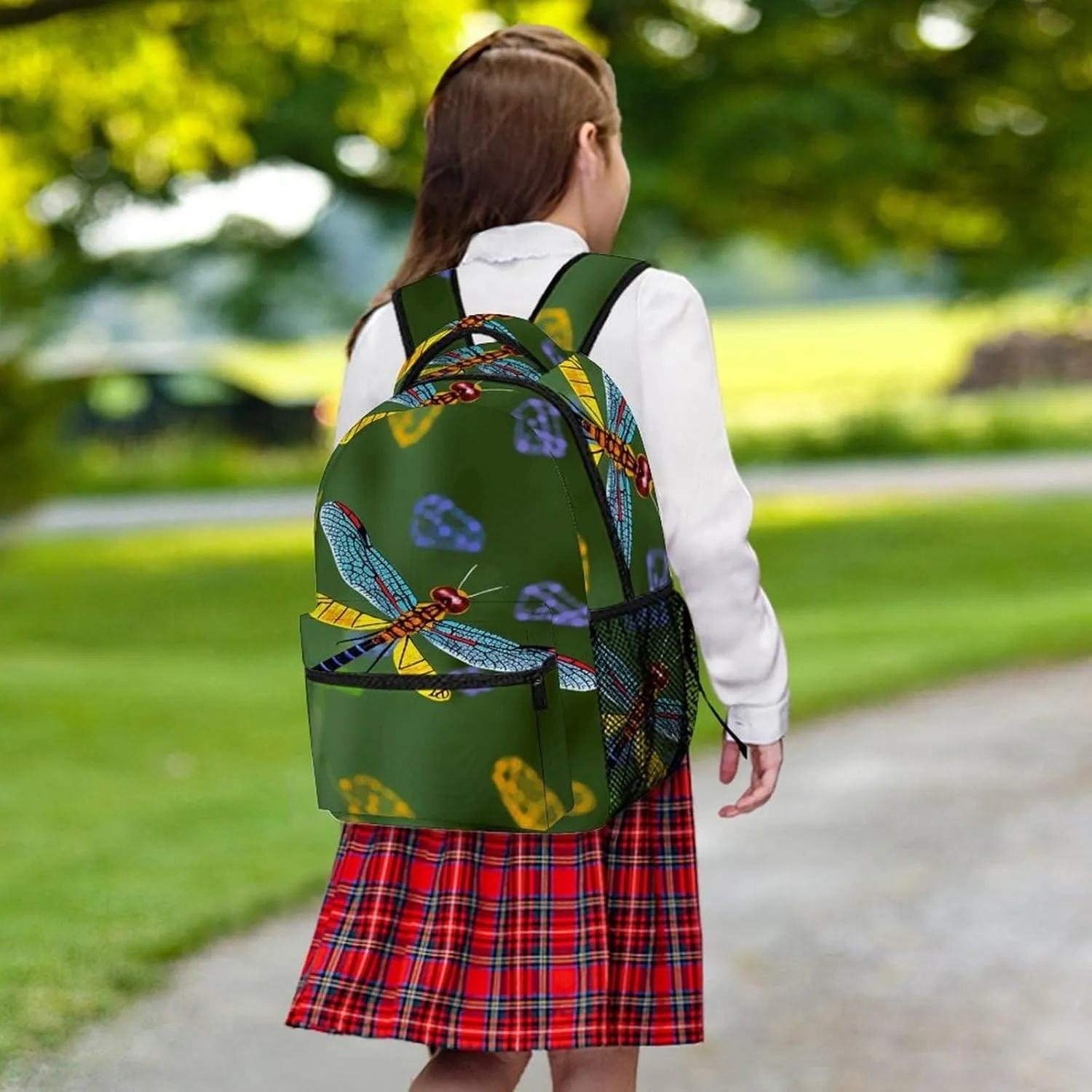 Small Backpacks Personalized Colorful Dragonfly Printing Travel Bag Lightweight Travel Backpack For Women Men