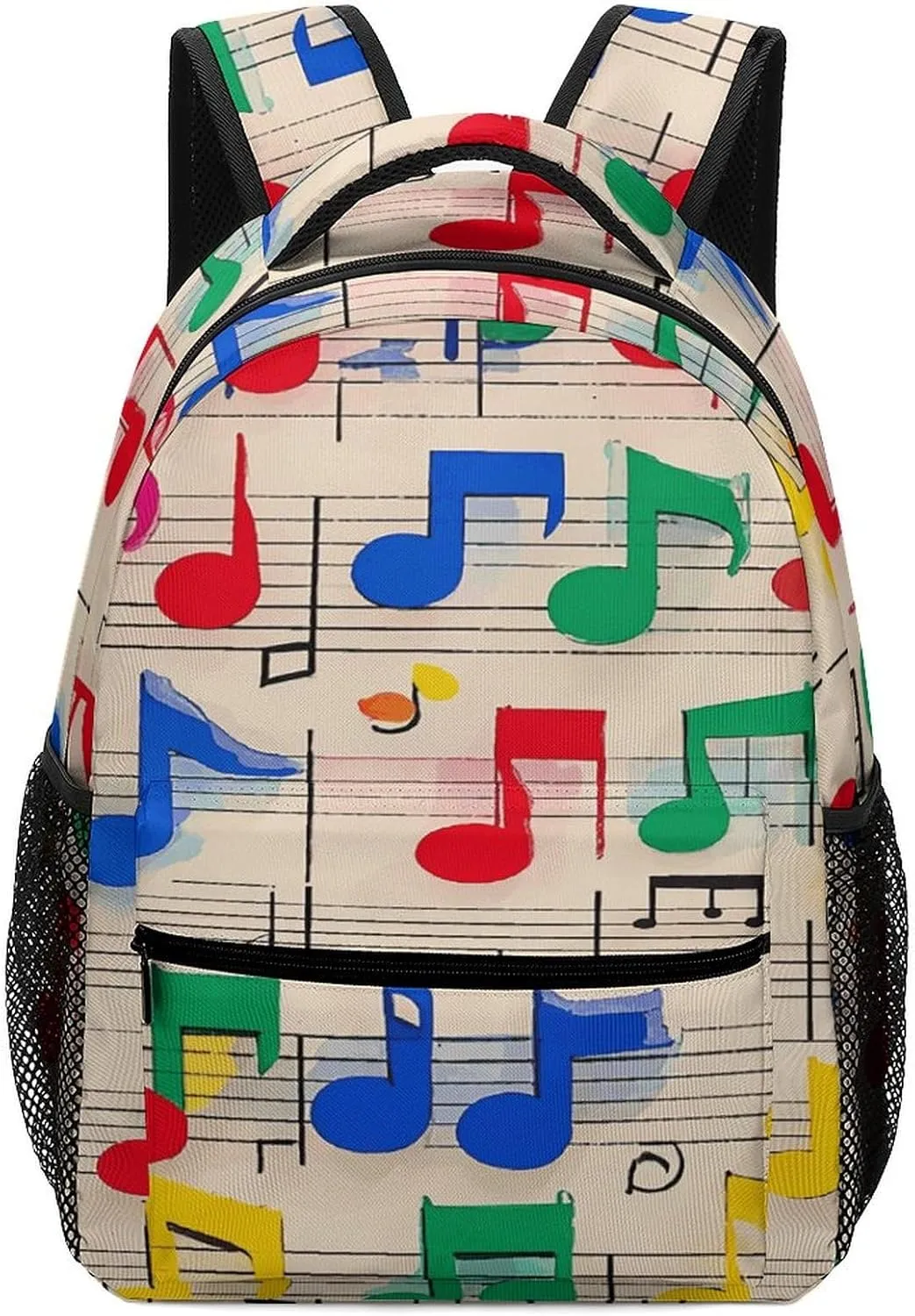 Small Backpacks Personalized Colorful Musical Notes Printing Travel Bag Lightweight Travel Backpack For Women Men