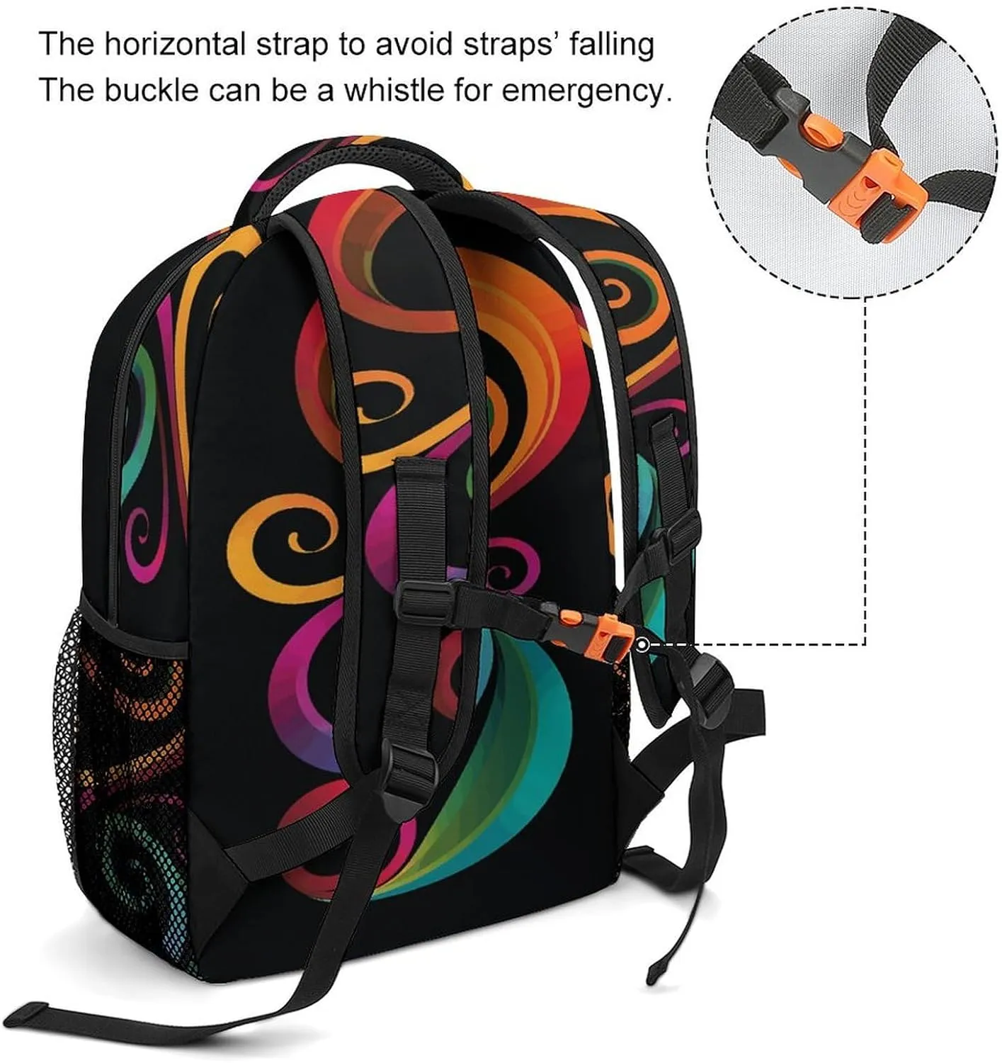 Small Backpacks Personalized Colorful Swirl Pattern Printing Travel Bag Lightweight Travel Backpack For Women Men
