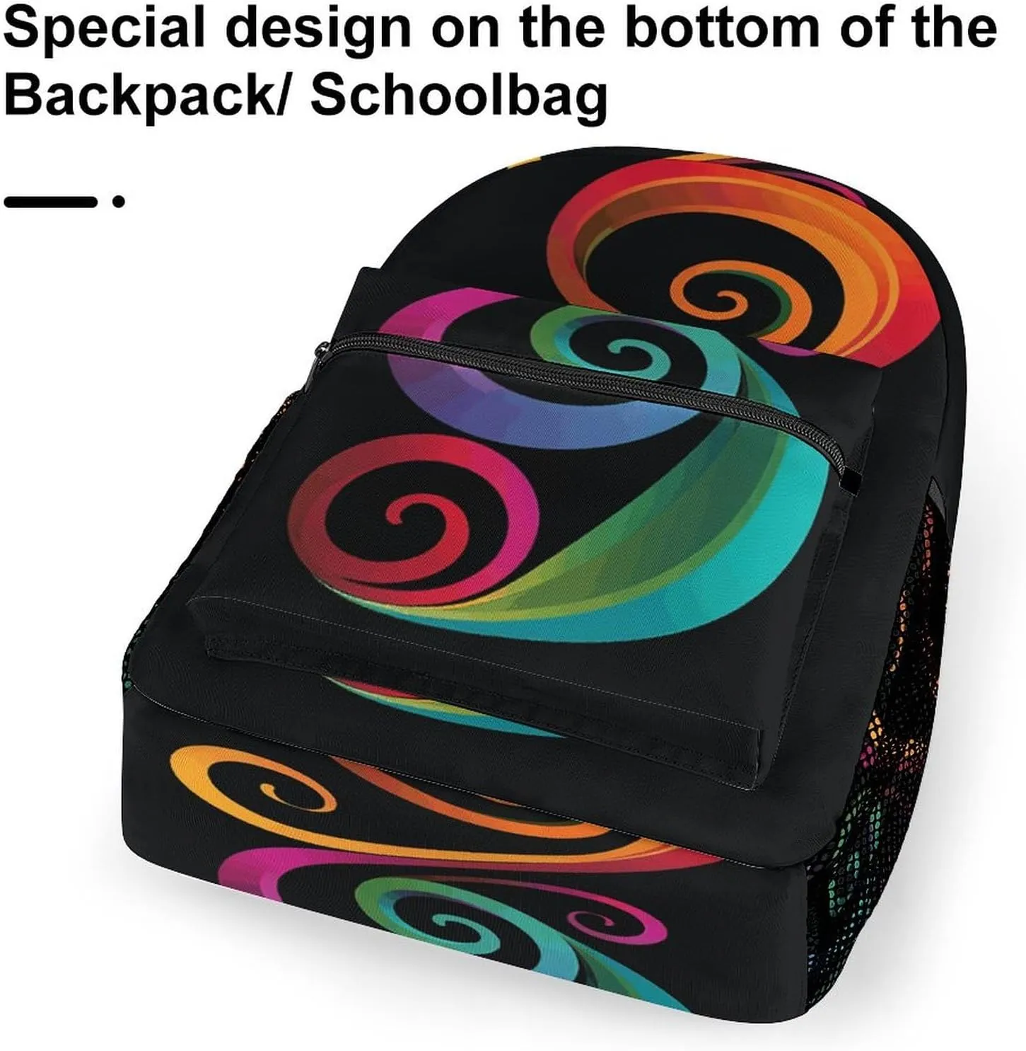 Small Backpacks Personalized Colorful Swirl Pattern Printing Travel Bag Lightweight Travel Backpack For Women Men