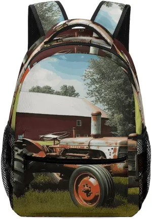 Small Backpacks Personalized Company Farm Tractor Printing Travel Bag Lightweight Travel Backpack For Women Men