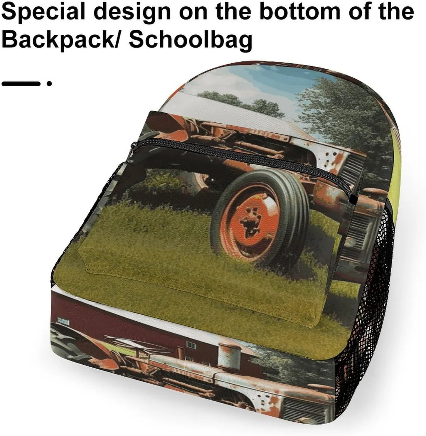Small Backpacks Personalized Company Farm Tractor Printing Travel Bag Lightweight Travel Backpack For Women Men