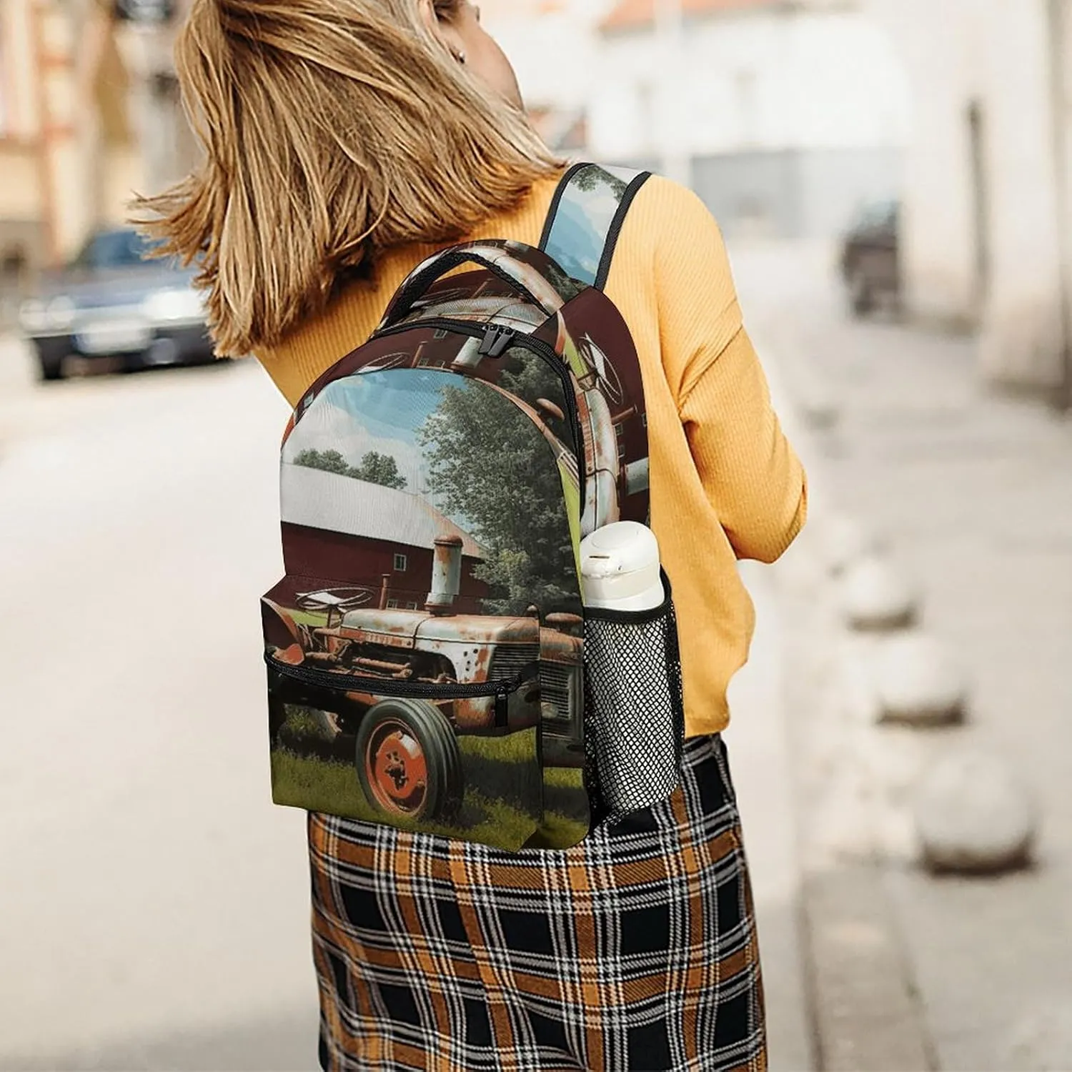 Small Backpacks Personalized Company Farm Tractor Printing Travel Bag Lightweight Travel Backpack For Women Men