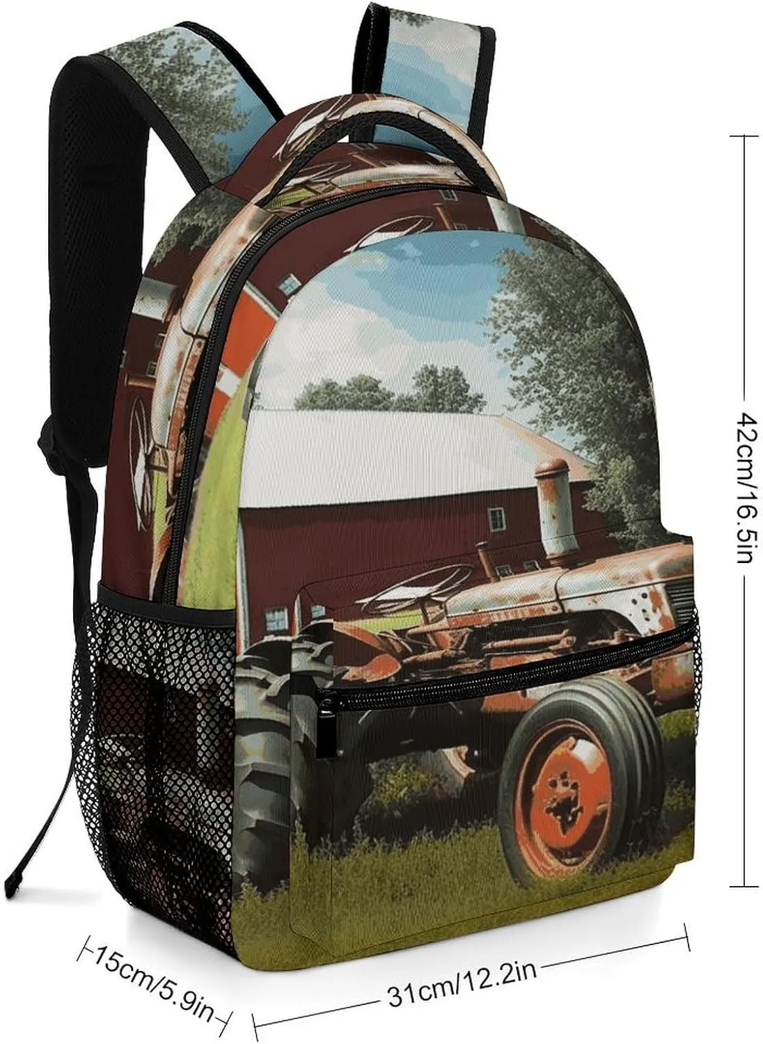 Small Backpacks Personalized Company Farm Tractor Printing Travel Bag Lightweight Travel Backpack For Women Men