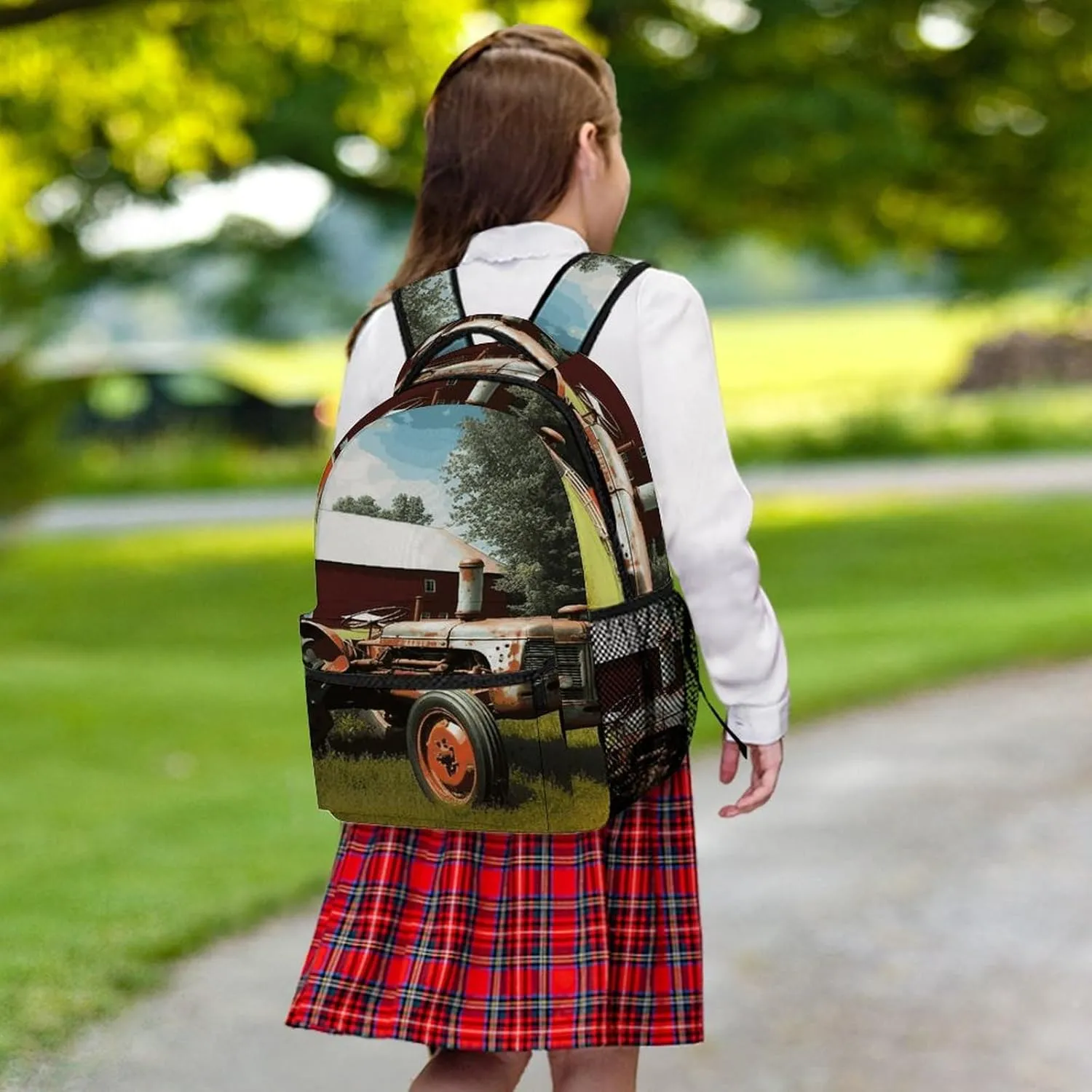 Small Backpacks Personalized Company Farm Tractor Printing Travel Bag Lightweight Travel Backpack For Women Men