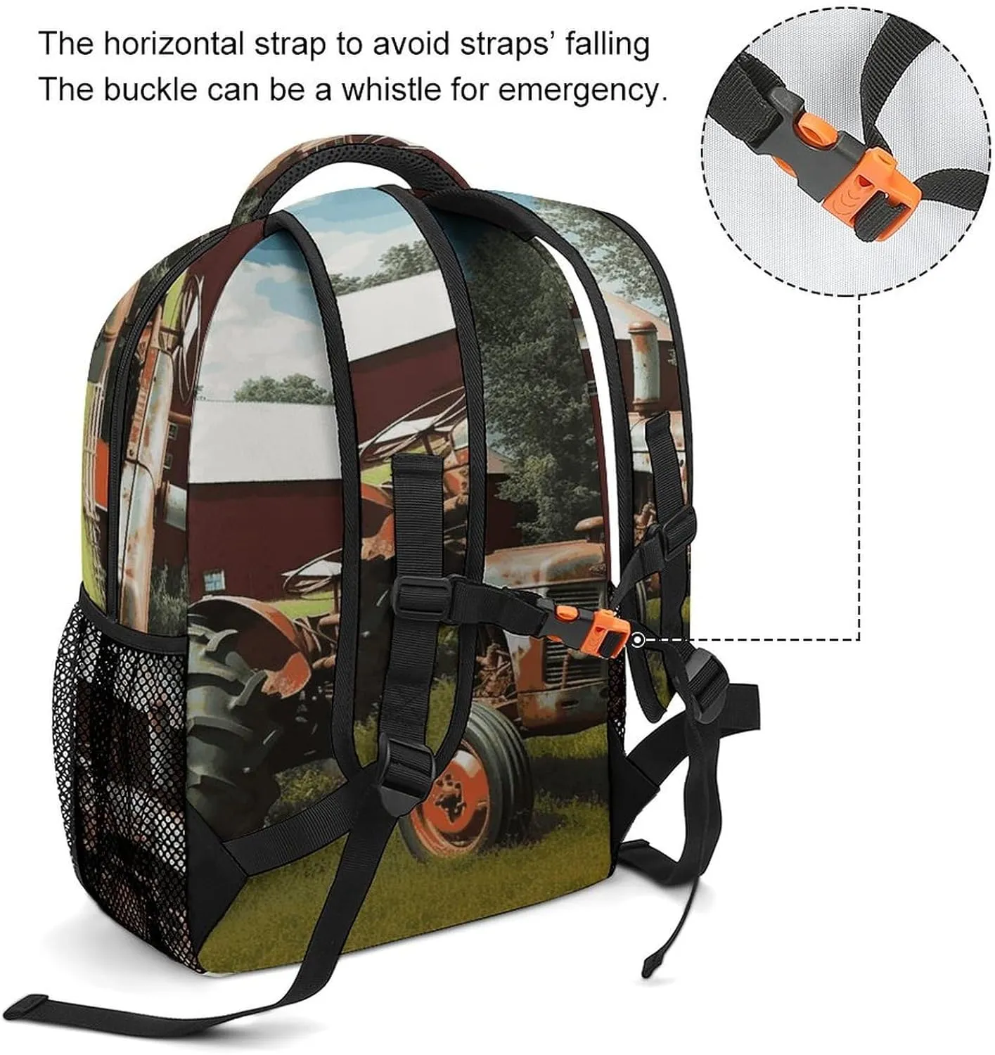 Small Backpacks Personalized Company Farm Tractor Printing Travel Bag Lightweight Travel Backpack For Women Men