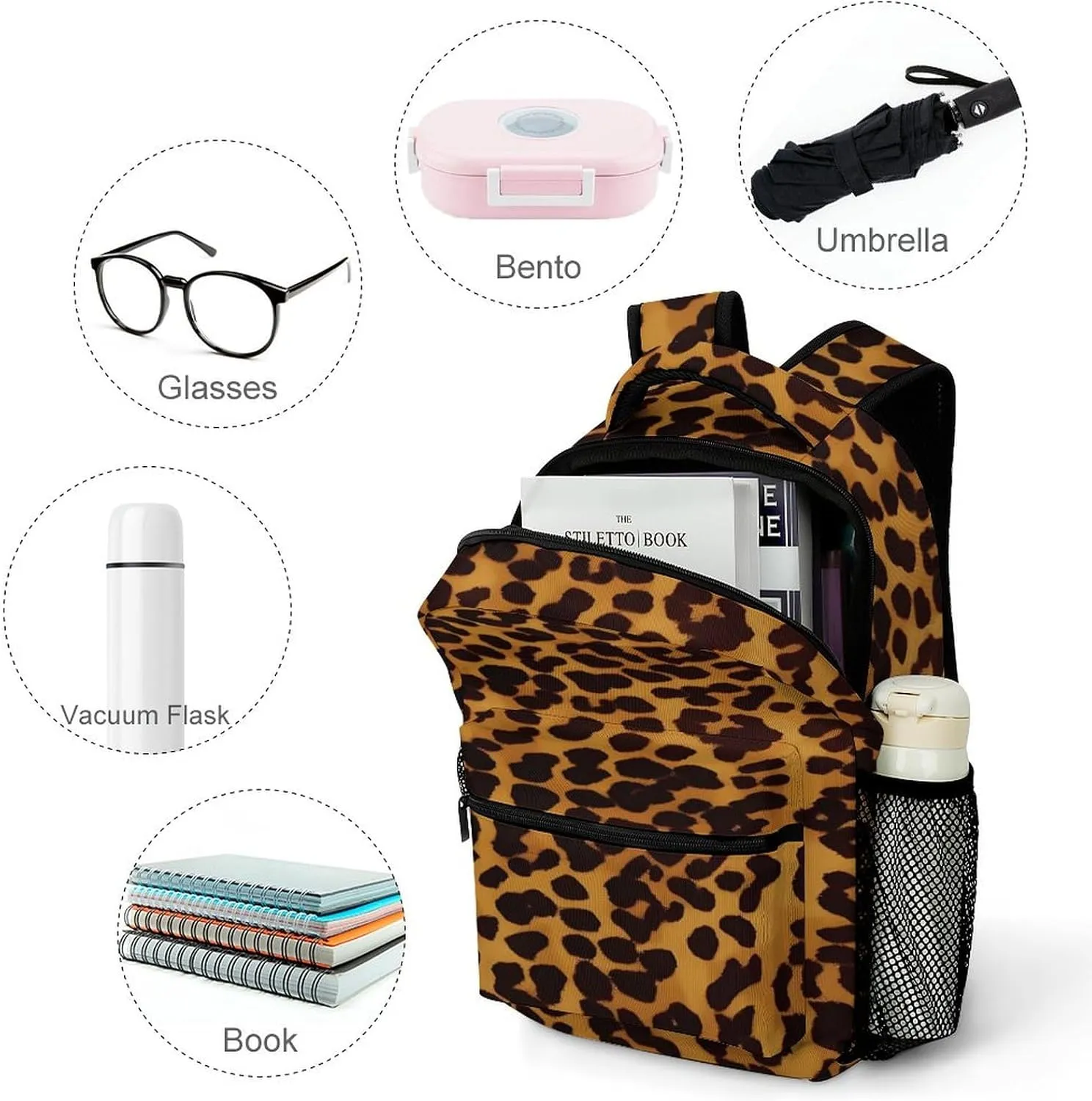 Small Backpacks Personalized Cool Cheetah Leopard Printing Travel Bag Lightweight Travel Backpack For Women Men