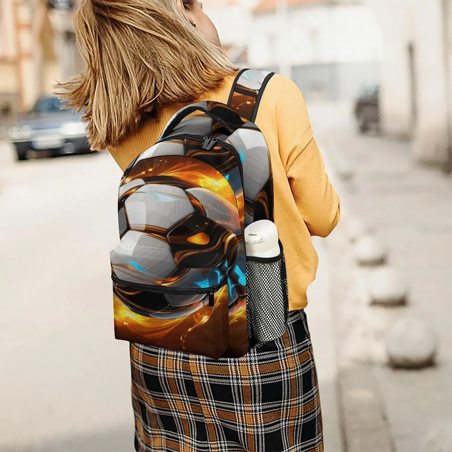 Small Backpacks Personalized Cool Soccer Ball Printing Travel Bag Lightweight Travel Backpack For Women Men