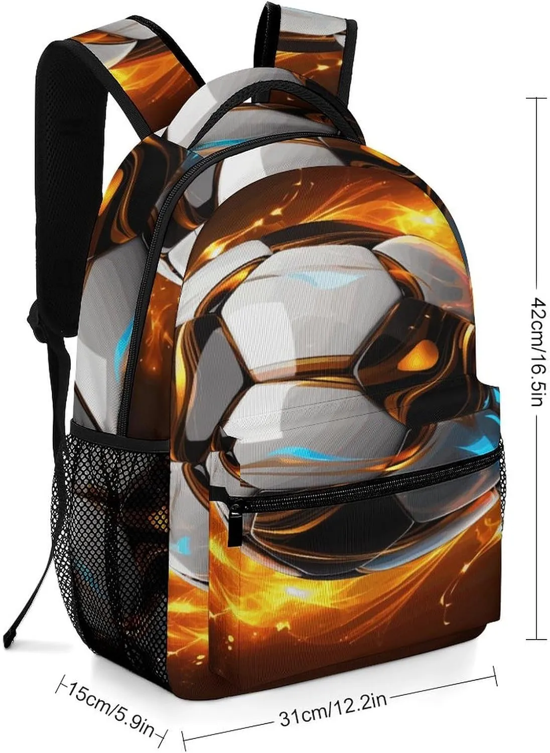 Small Backpacks Personalized Cool Soccer Ball Printing Travel Bag Lightweight Travel Backpack For Women Men