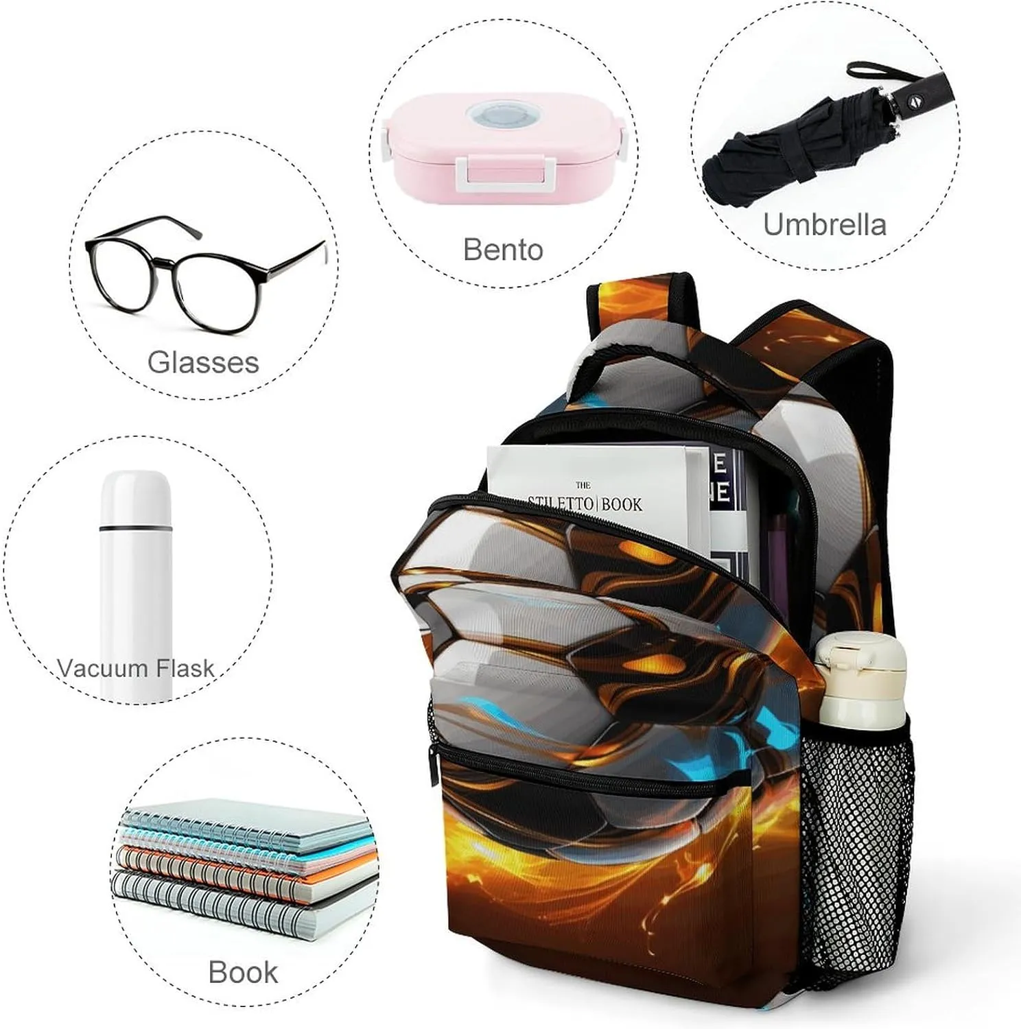 Small Backpacks Personalized Cool Soccer Ball Printing Travel Bag Lightweight Travel Backpack For Women Men