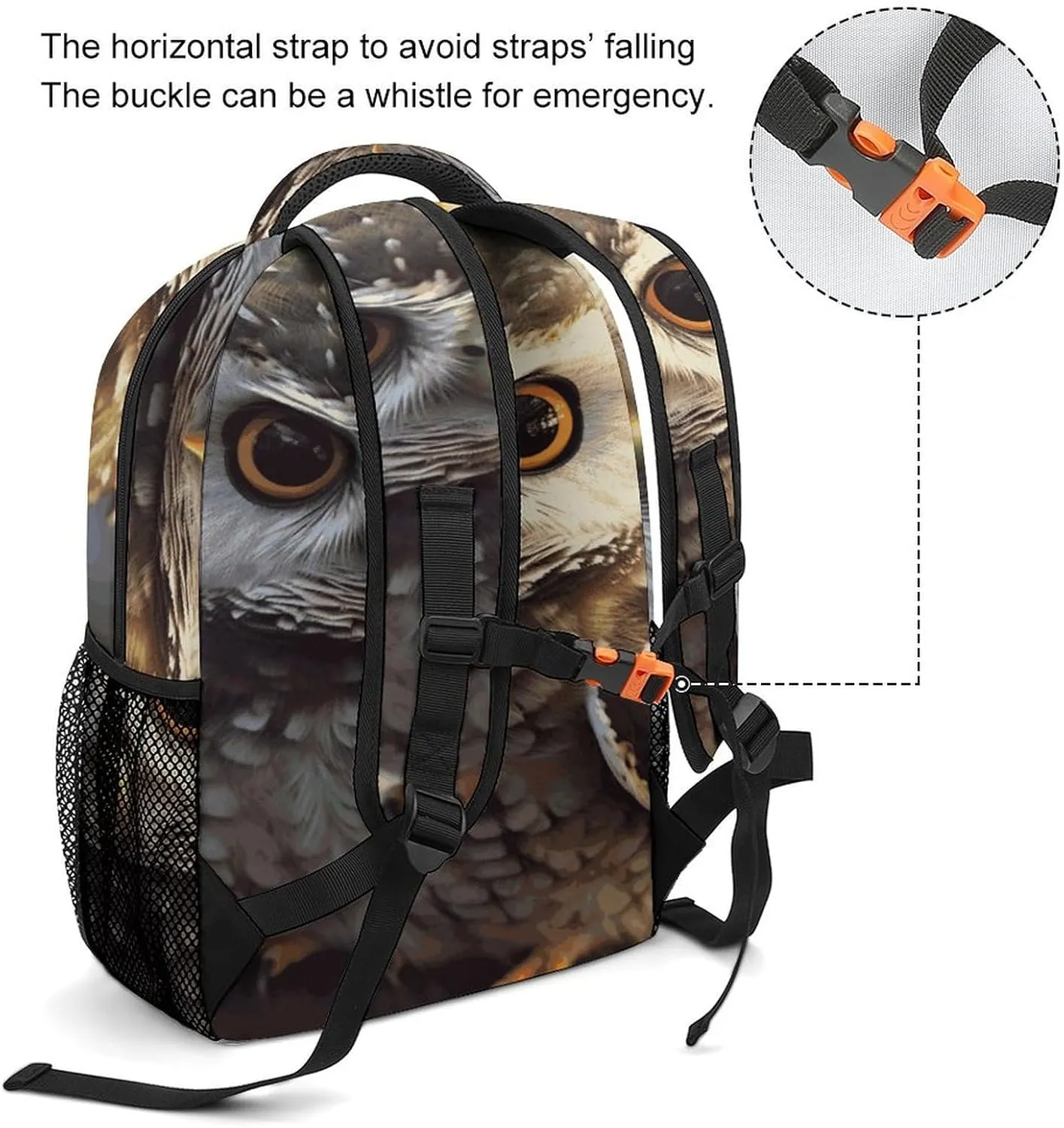 Small Backpacks Personalized Cute Owl Printing Travel Bag Lightweight Travel Backpack For Women Men