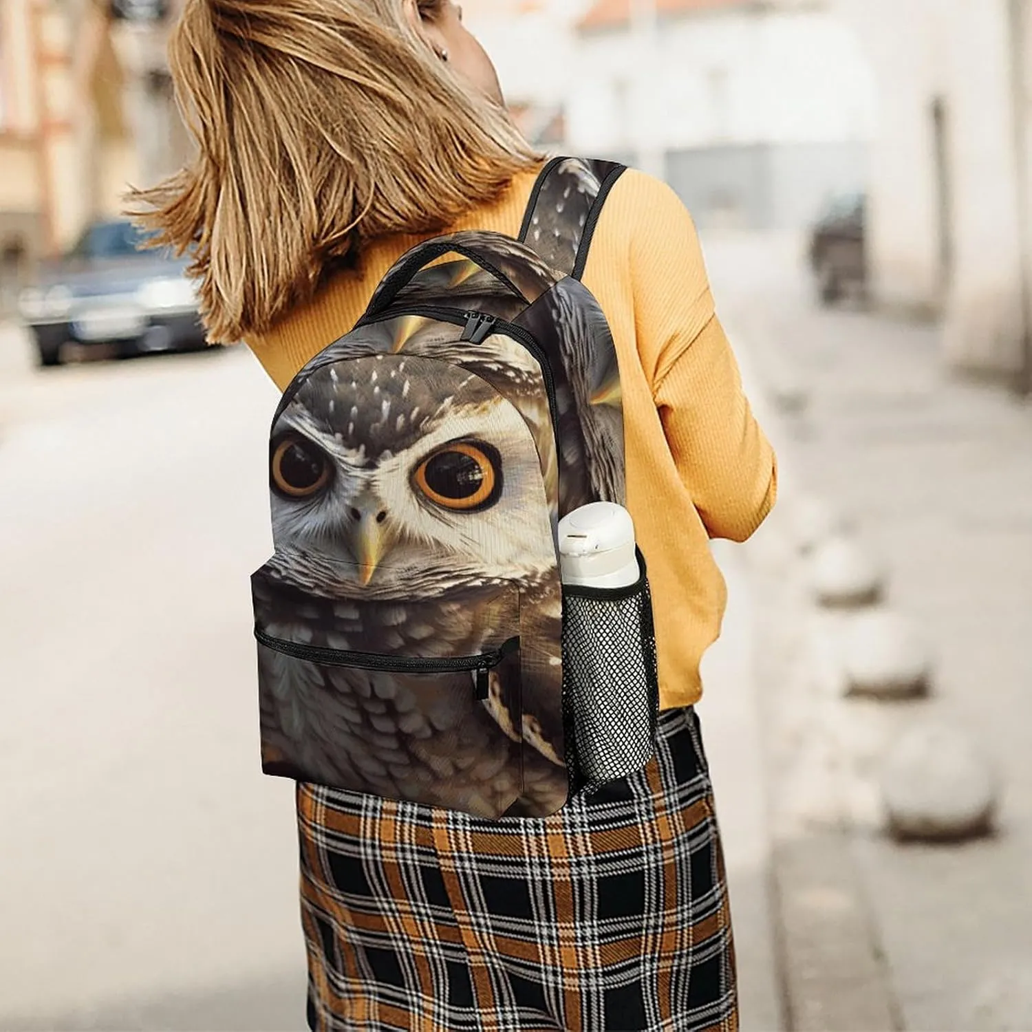 Small Backpacks Personalized Cute Owl Printing Travel Bag Lightweight Travel Backpack For Women Men
