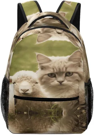 Small Backpacks Personalized Cute Sheep Printing Travel Bag Lightweight Travel Backpack For Women Men