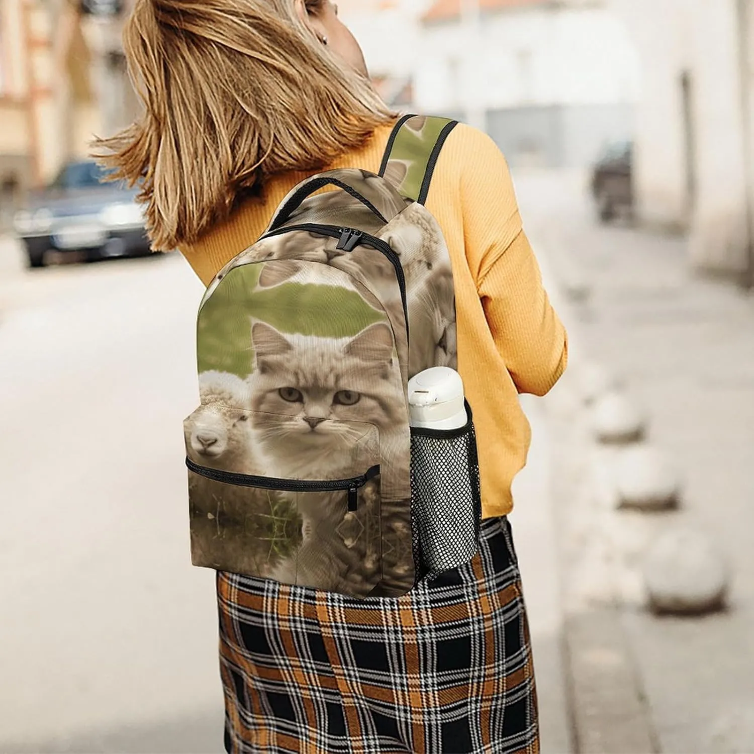 Small Backpacks Personalized Cute Sheep Printing Travel Bag Lightweight Travel Backpack For Women Men