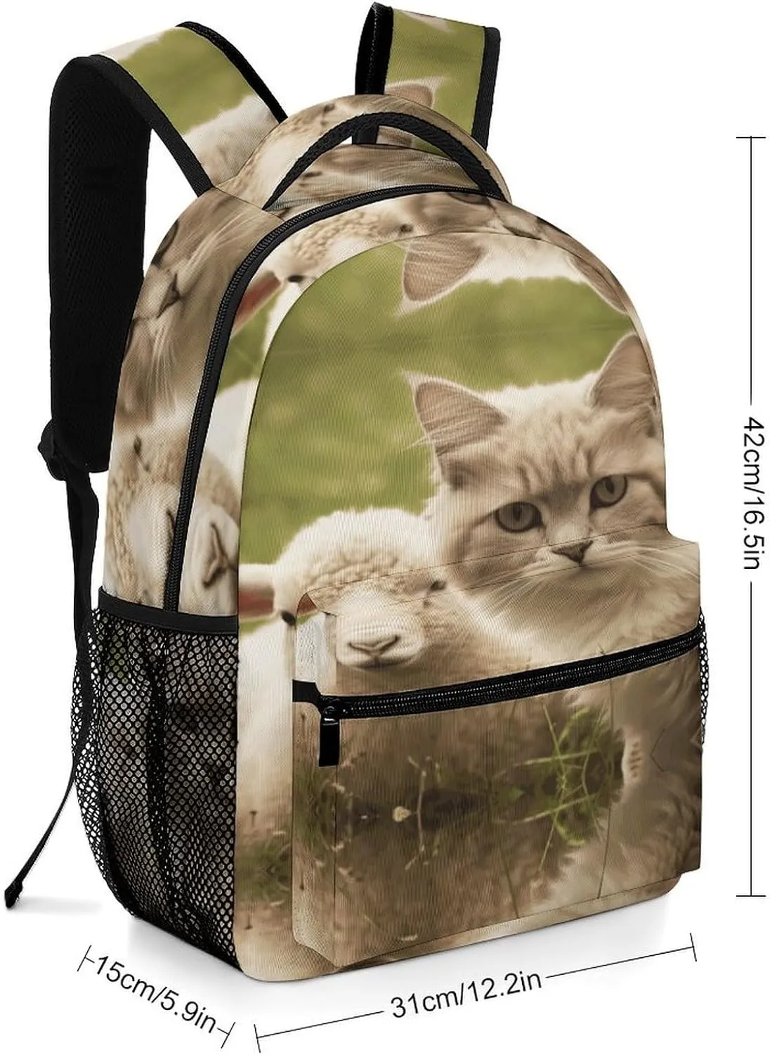 Small Backpacks Personalized Cute Sheep Printing Travel Bag Lightweight Travel Backpack For Women Men