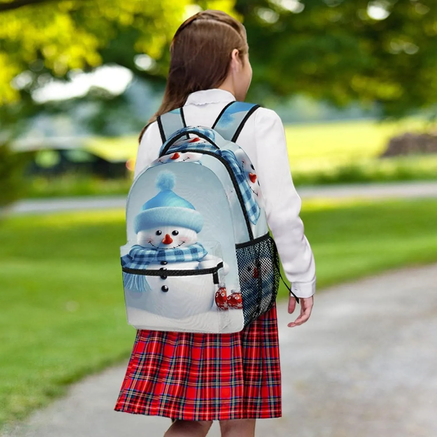 Small Backpacks Personalized Cute Snowman Printing Travel Bag Lightweight Travel Backpack For Women Men